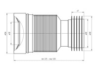 Гофроподвод для унитаза АНИ Ду-110 мм L= 230 - 530 мм под чугун (К828) (20)